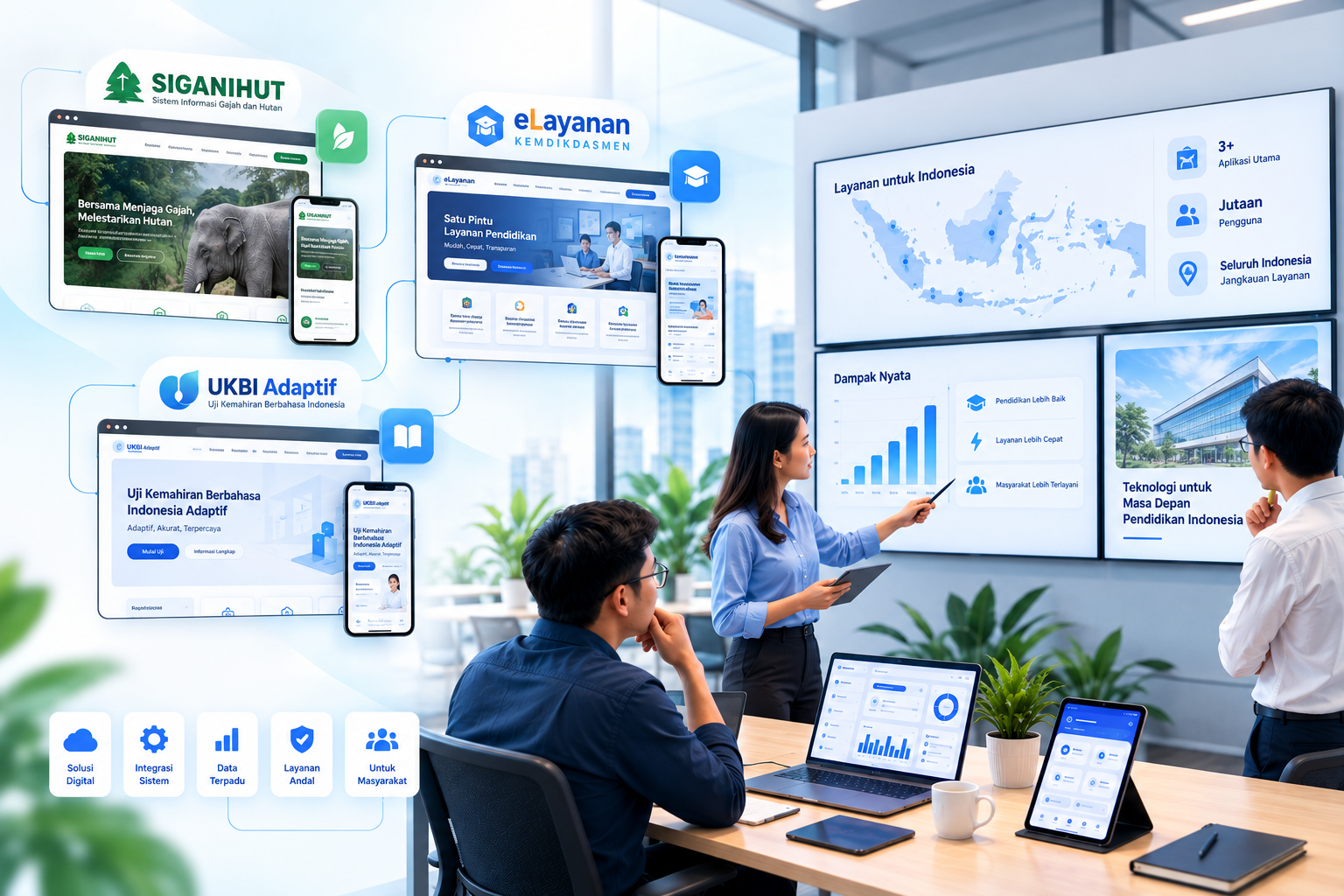 Tim software house membangun dashboard aplikasi bisnis